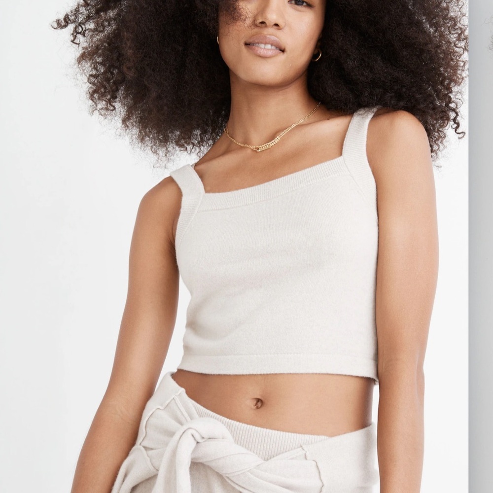 NWT MADEWELL Resourced Cashmere Carlyn Crop Sweater Tank - Picture 2 of 6
